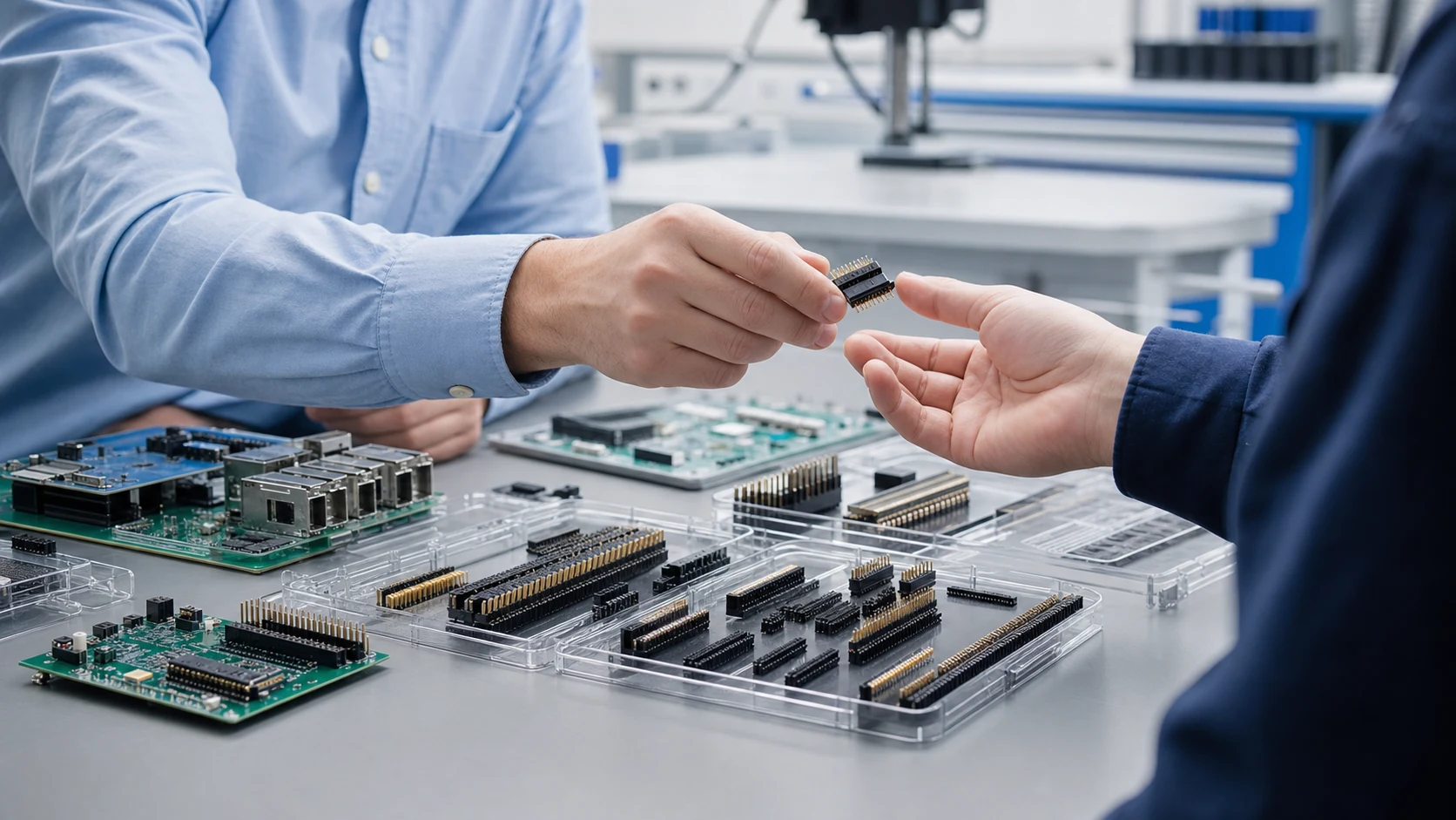 Sourcing review of pin and socket header options with sample boards