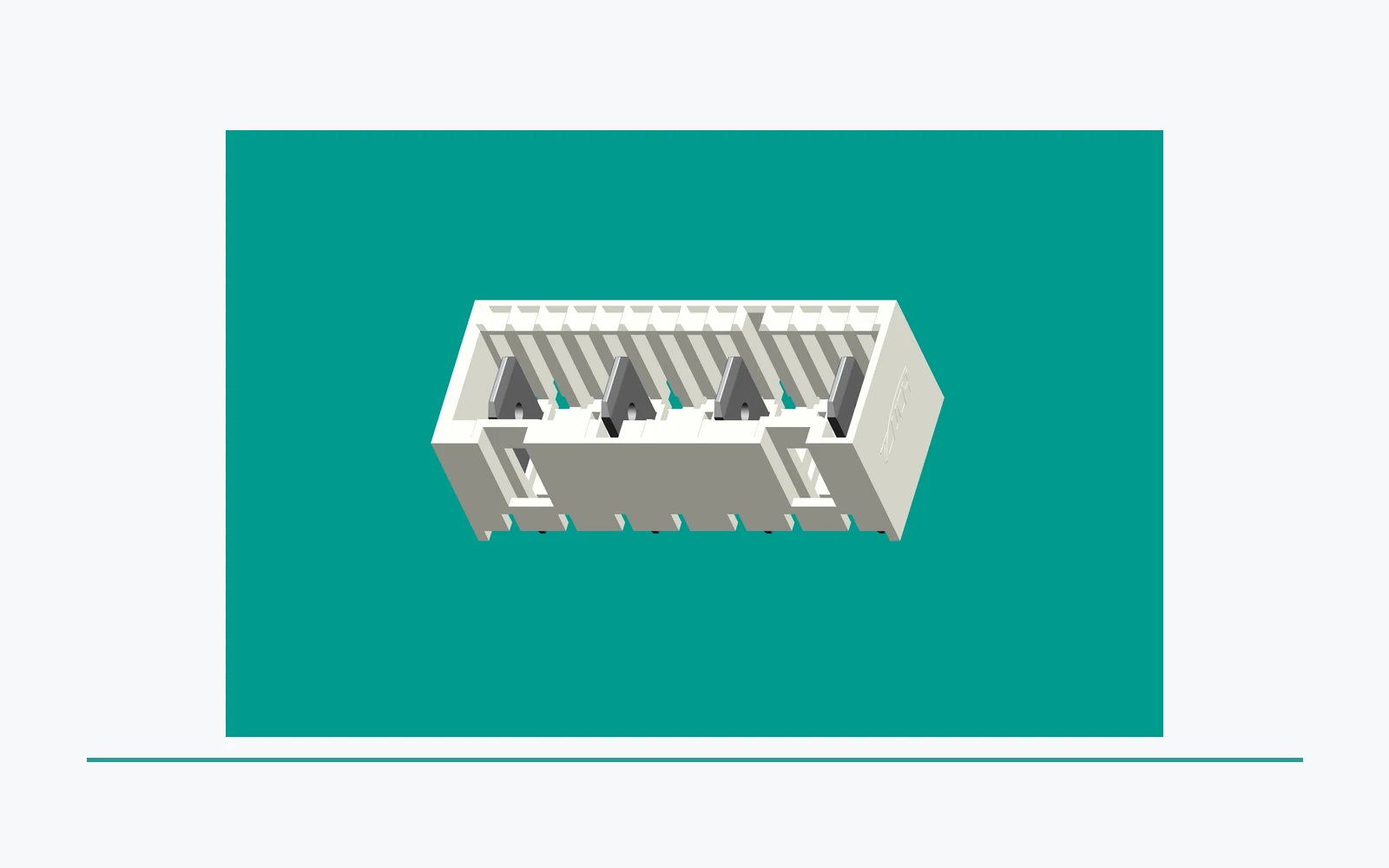 RAST connector product view for retention and board-interface review