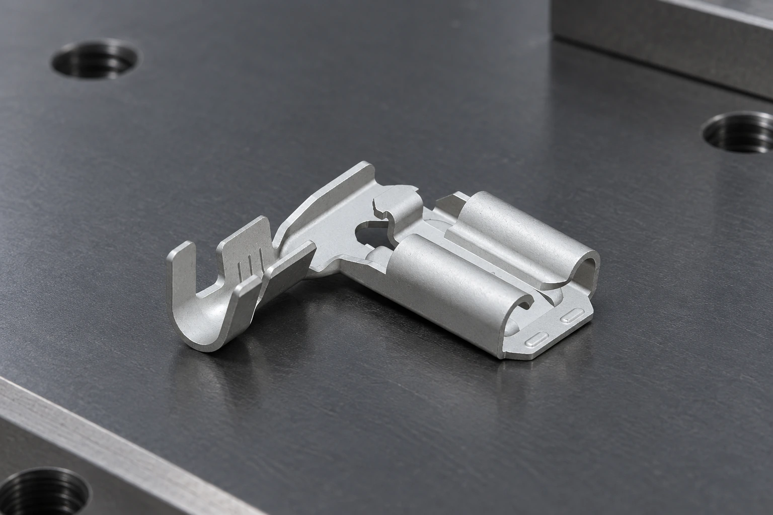 250 flag terminal positioned for controlled crimp process verification