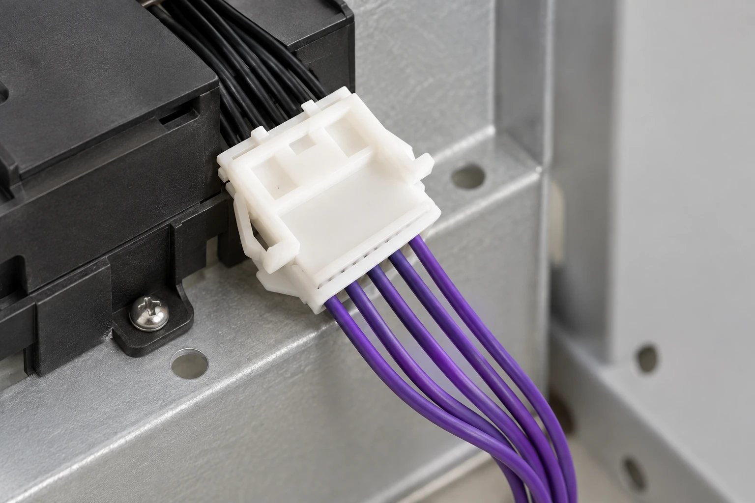 PNIW appliance connector with visible wire routing and service bend clearance
