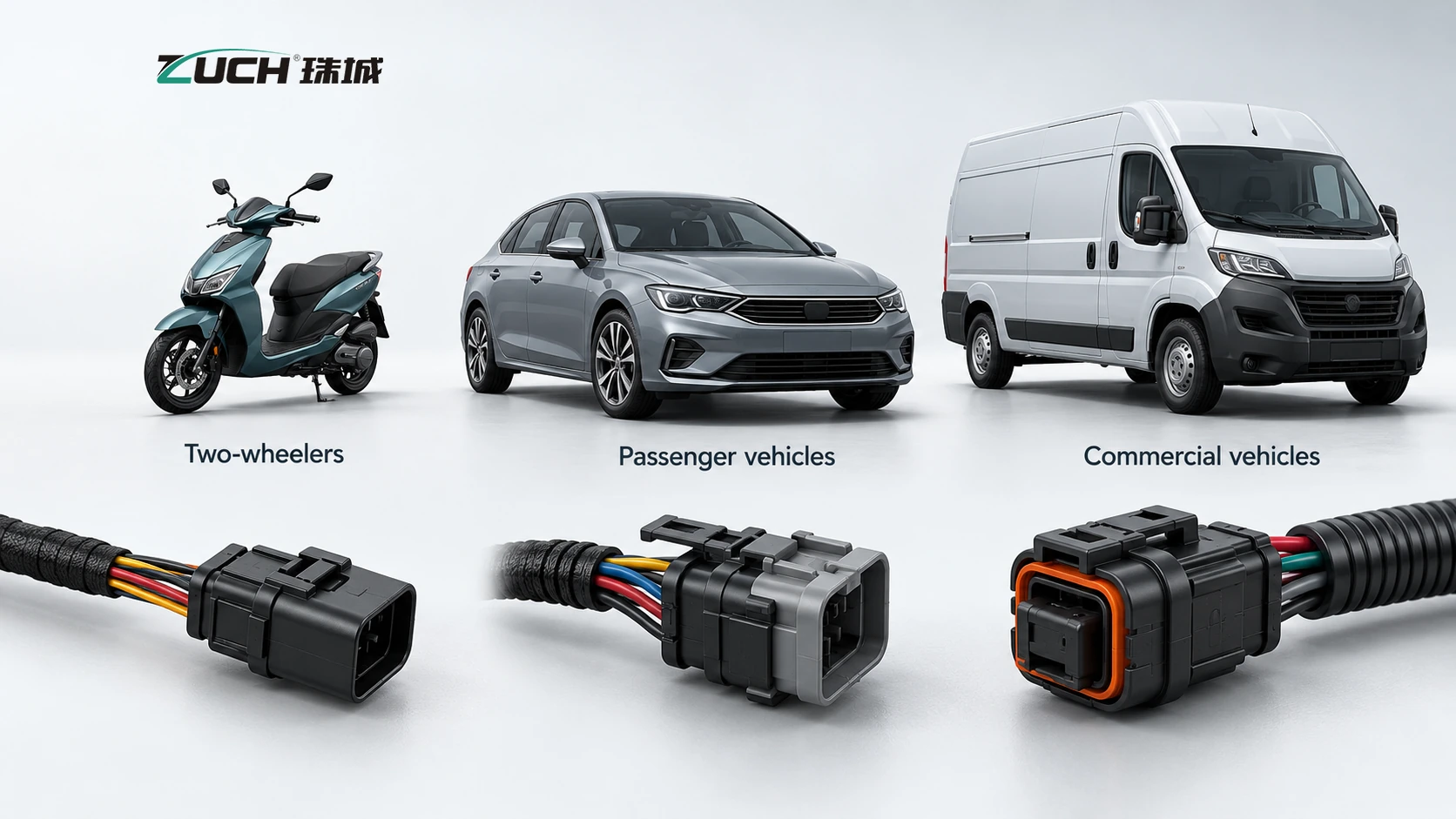 Three vehicle-segment examples illustrating why India connector sourcing needs different application requirements