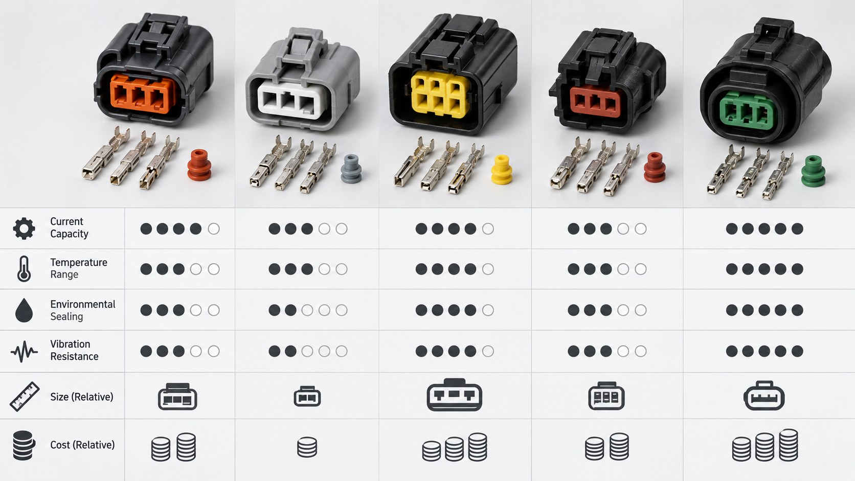 Supplier comparison worksheet mapping connector portfolio, validation evidence, and manufacturing controls