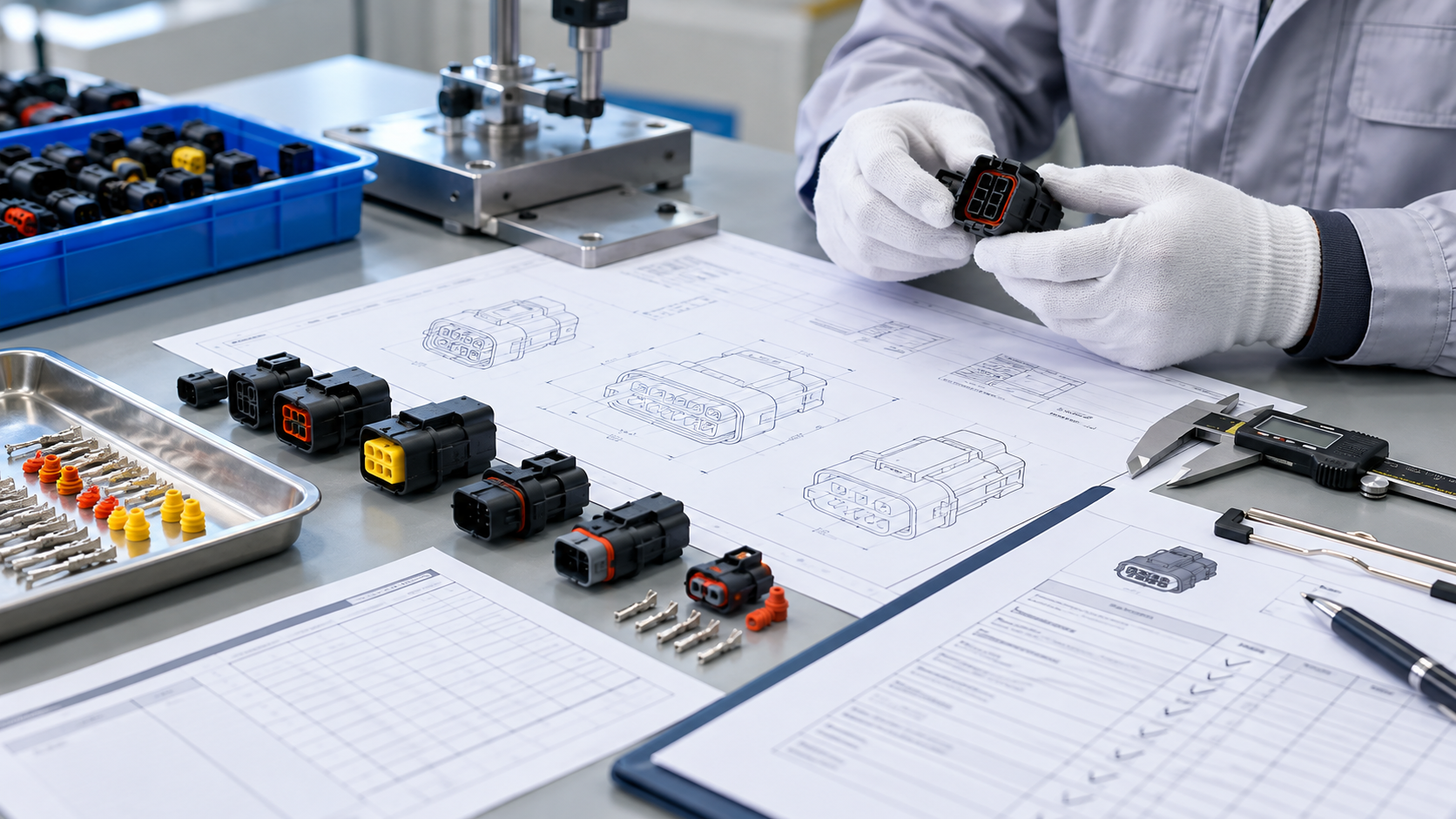 Automotive connector samples grouped by body, harsh-environment, signal, and power applications