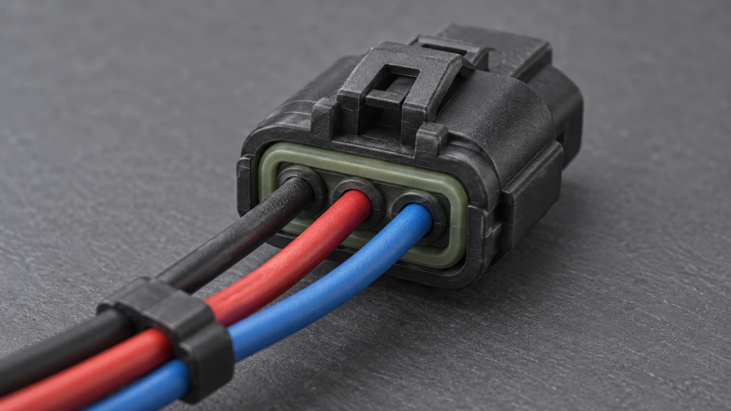 Close view of generic insulated wire entries used when reviewing connector seal selection